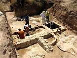 Hellenistic basins and workshop during excavation in 2004